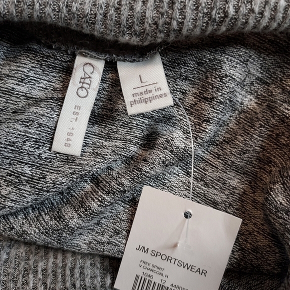 Cato est 1946 Free Spirit large Heather grey charcoal l/s knit top new - Picture 8 of 10